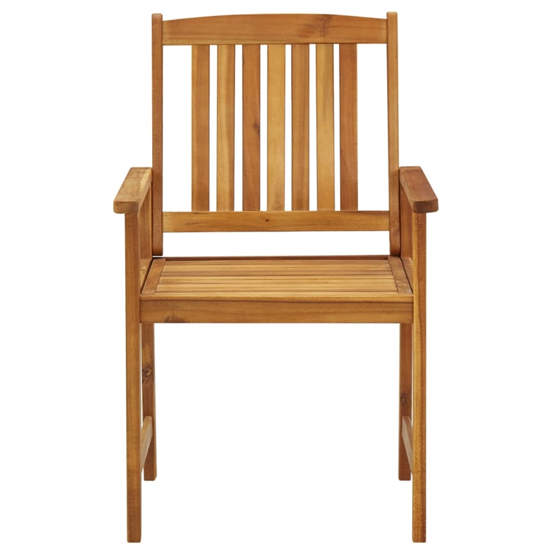 vidaXL Natural Wood Garden Chair in Anthracite/Natural (Set of 2)