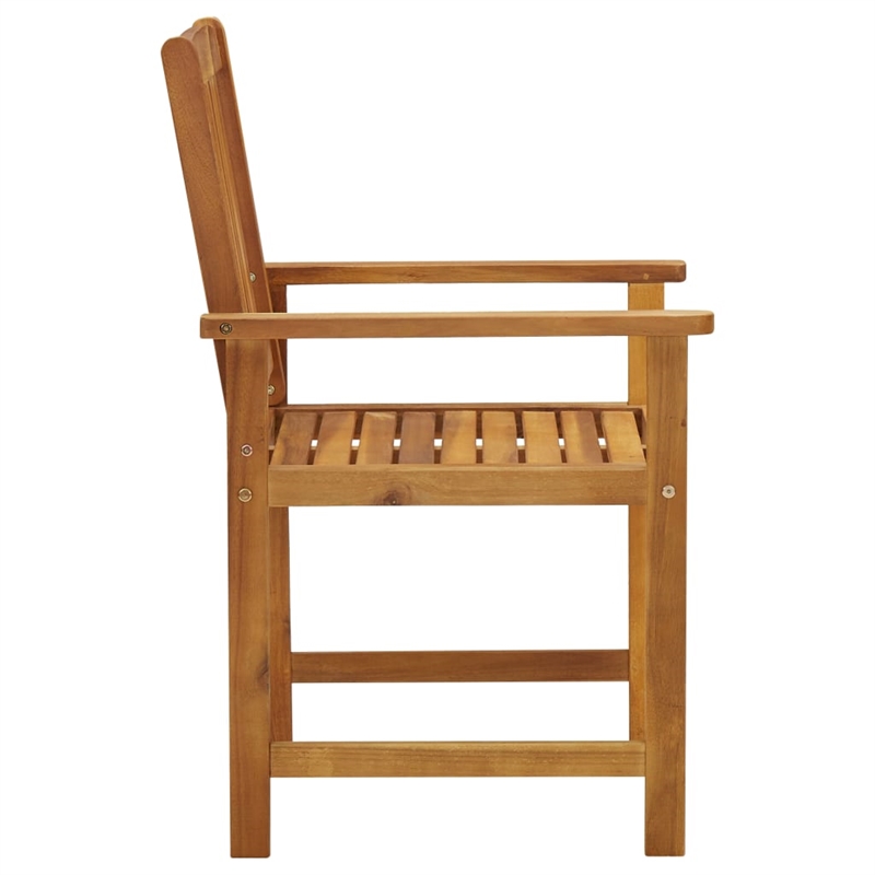 vidaXL Natural Wood Garden Chair in Anthracite/Natural (Set of 2)
