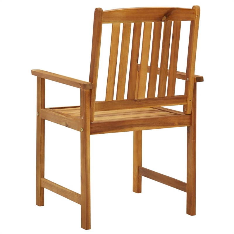 vidaXL Natural Wood Garden Chair in Anthracite/Natural (Set of 2)