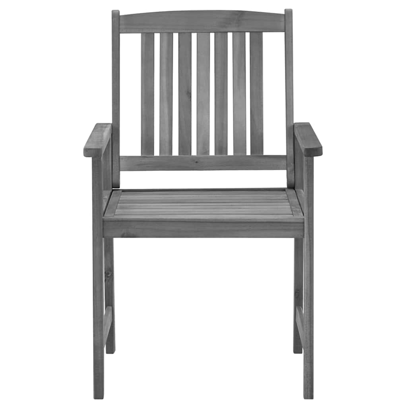 vidaXL Solid Acacia Wood Standard Durable Patio Chair in Gray (Set of 4)