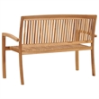 vidaXL Solid Teak Wood Medium Garden Bench in Anthracite