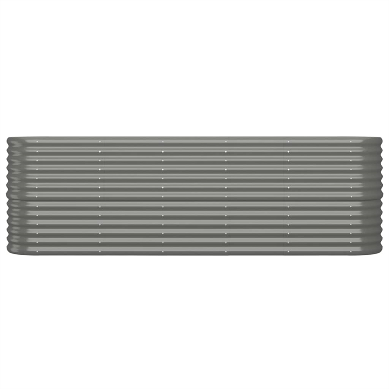 vidaXL Powder-Coated Steel Raised Garden Bed in Gray
