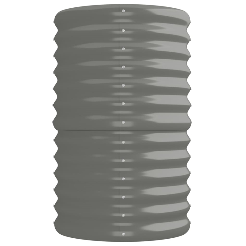 vidaXL Powder-Coated Steel Raised Garden Bed in Gray