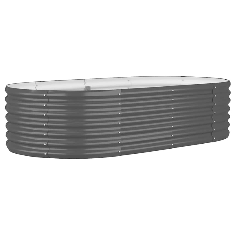 vidaXL Powder-Coated Steel Raised Garden Bed in Anthracite