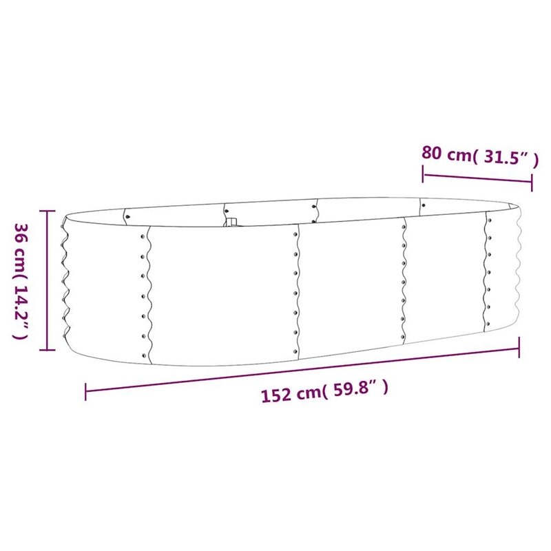 vidaXL Powder-Coated Steel Raised Garden Bed in Anthracite