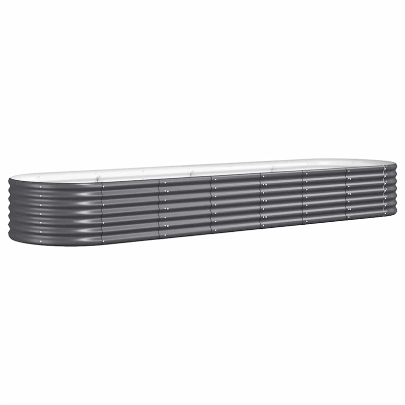 vidaXL Large Powder-Coated Steel Raised Garden Bed in Anthracite