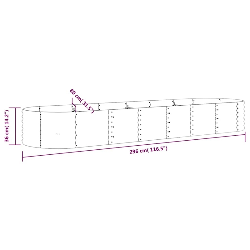 vidaXL Large Powder-Coated Steel Raised Garden Bed in Anthracite