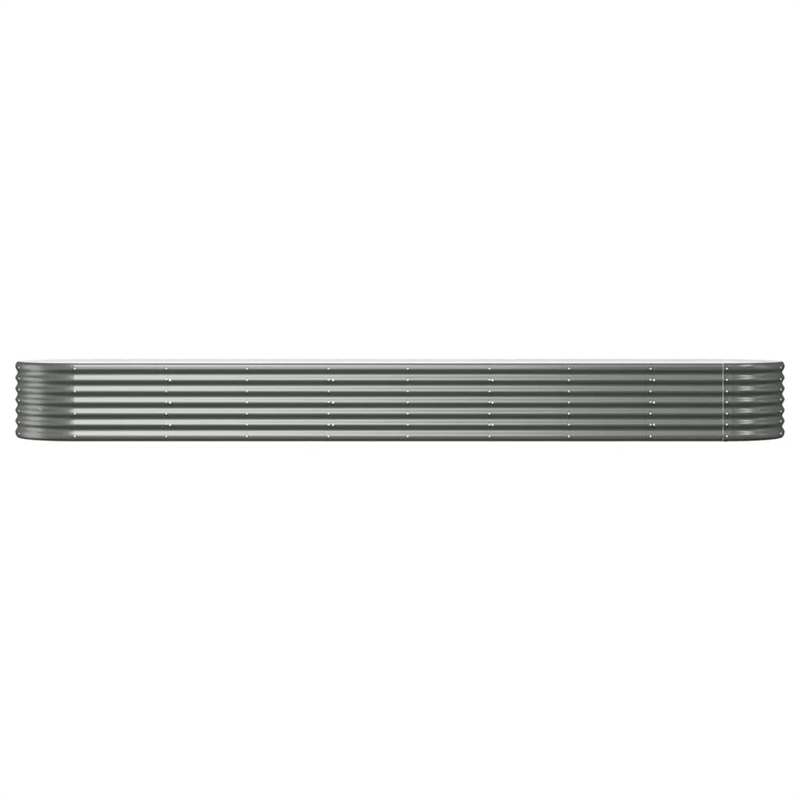 vidaXL Large Powder-Coated Steel Raised Garden Bed in Gray