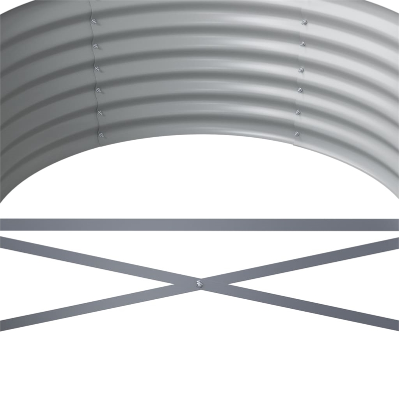 vidaXL Large Powder-Coated Steel Raised Garden Bed in Gray