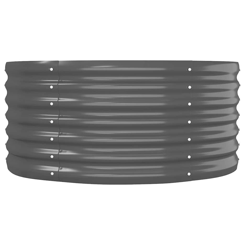 vidaXL Large Powder-Coated Steel Raised Garden Bed in Anthracite