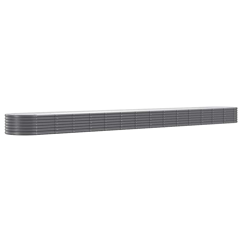 vidaXL Large Powder-Coated Steel Raised Garden Bed in Anthracite