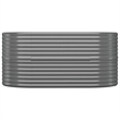 vidaXL Large Powder-Coated Steel Raised Garden Bed in Gray