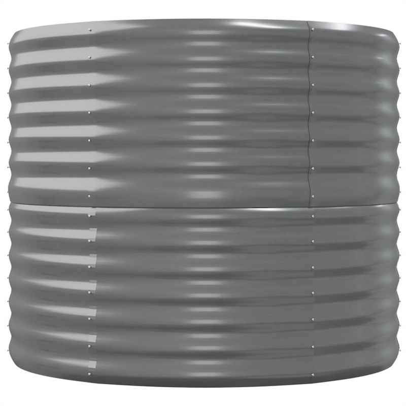 vidaXL Large Powder-Coated Steel Raised Garden Bed in Gray