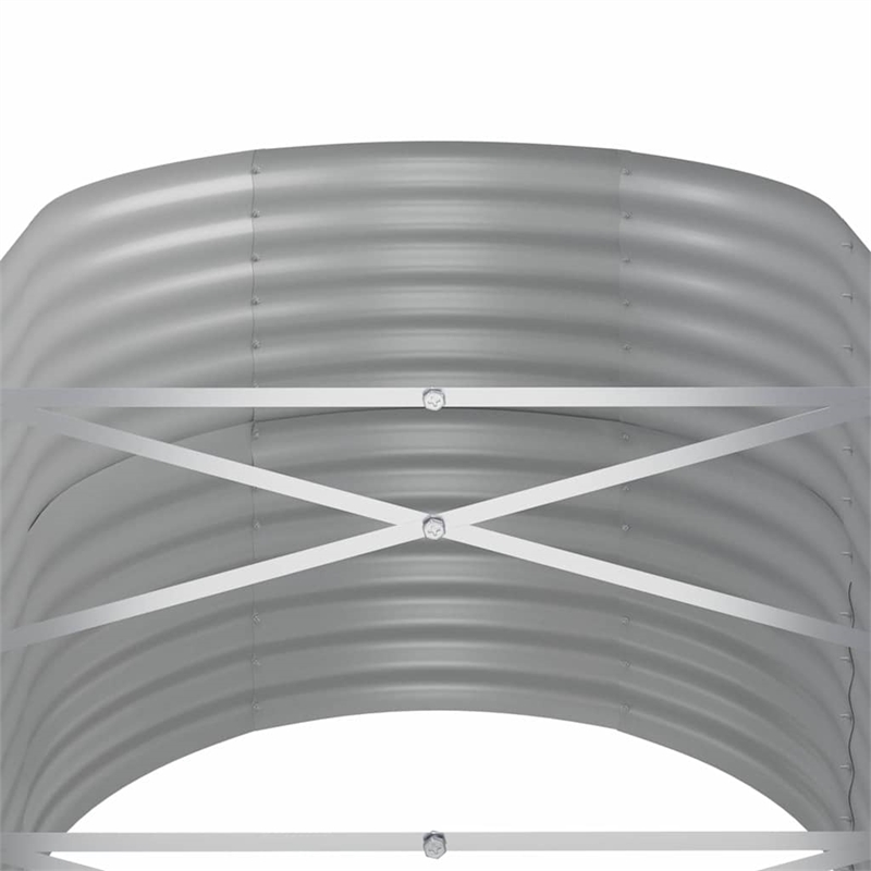 vidaXL Large Powder-Coated Steel Raised Garden Bed in Gray