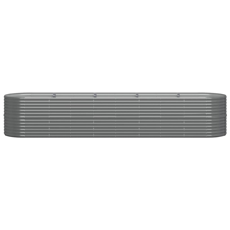 vidaXL Large Powder-Coated Steel Raised Garden Bed in Gray