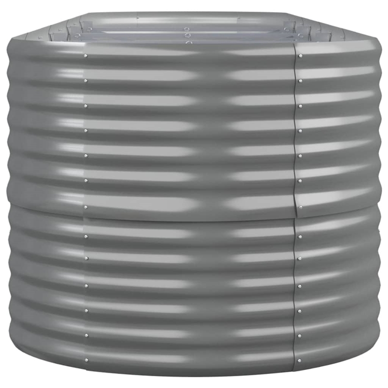 vidaXL Large Powder-Coated Steel Raised Garden Bed in Gray