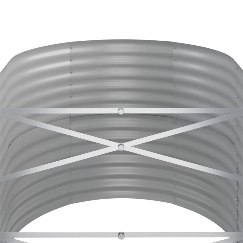 vidaXL Large Powder-Coated Steel Raised Garden Bed in Gray