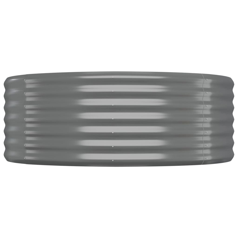 vidaXL Powder-Coated Steel Raised Garden Bed in Gray