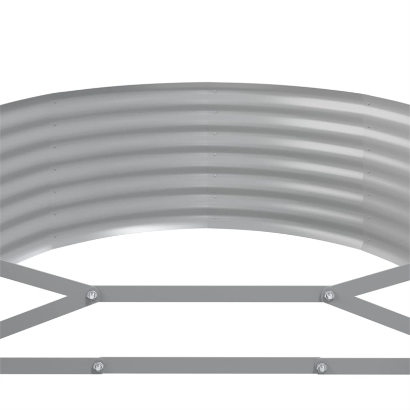 vidaXL Powder-Coated Steel Raised Garden Bed in Gray