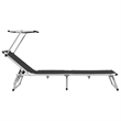 vidaXL Foldable Sun Lounger in Black