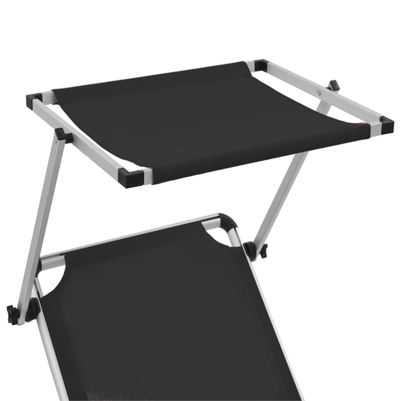 vidaXL Foldable Sun Lounger in Black