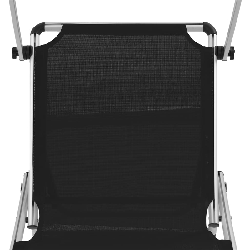 vidaXL Foldable Sun Lounger in Black
