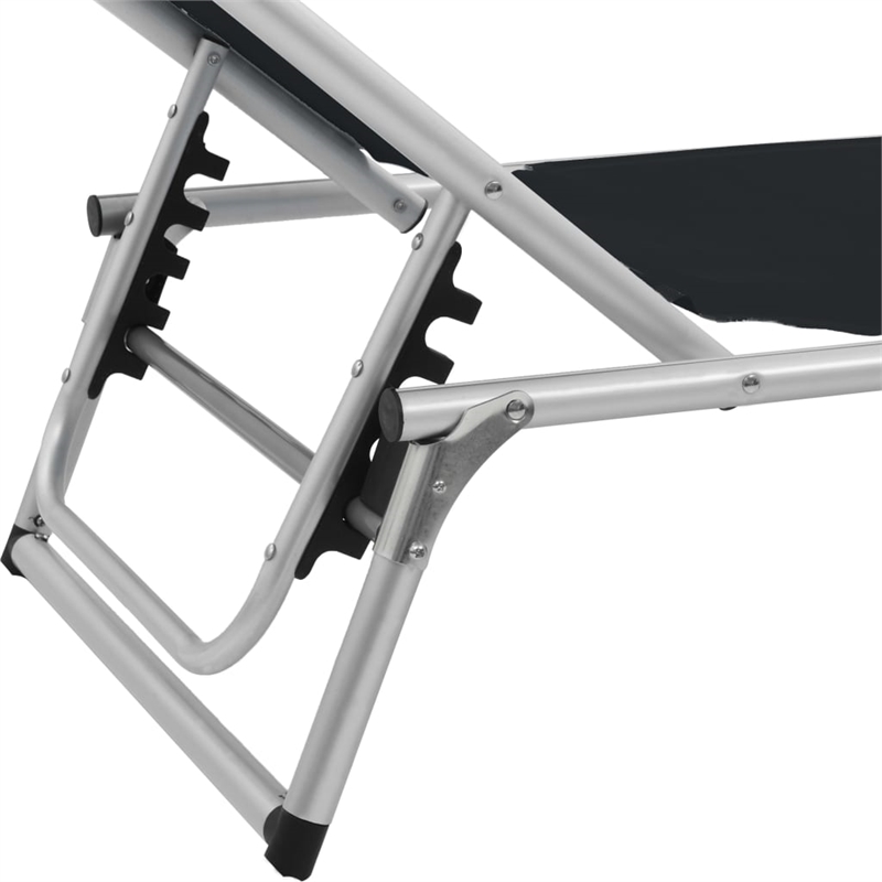 vidaXL Foldable Sun Lounger in Black