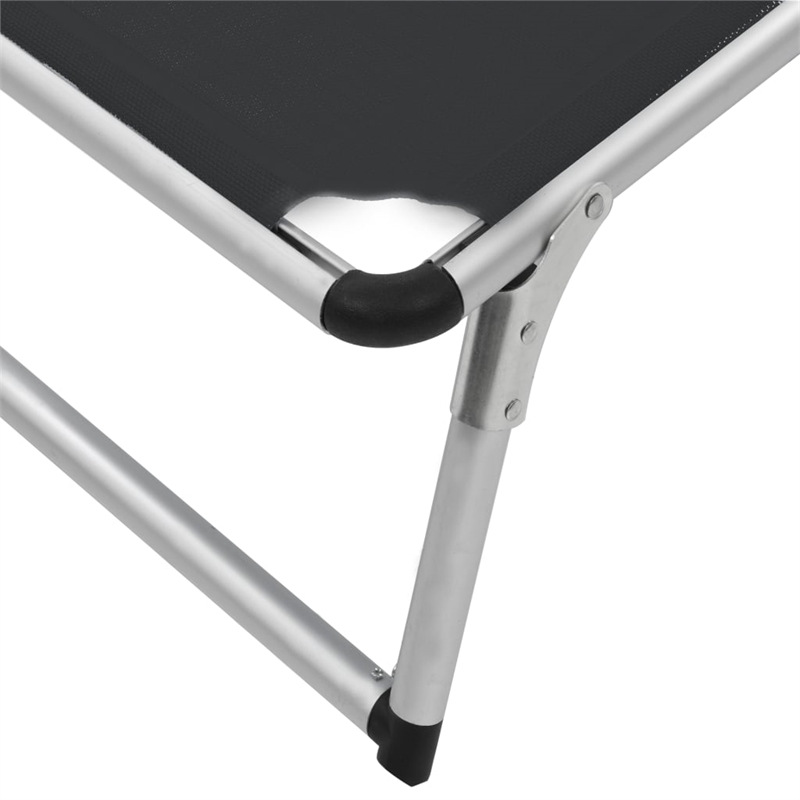 vidaXL Foldable Sun Lounger in Black