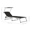 vidaXL Foldable Sun Lounger in Black