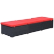 vidaXL Powder-Coated Steel Sun Lounger in Black/Red