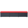 vidaXL Powder-Coated Steel Sun Lounger in Black/Red