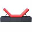vidaXL Powder-Coated Steel Sun Lounger in Black/Red