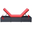 vidaXL Powder-Coated Steel Sun Lounger in Black/Red