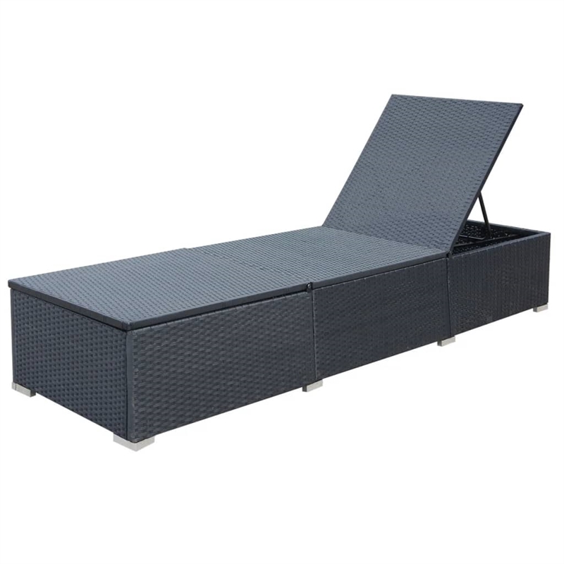vidaXL Powder-Coated Steel Sun Lounger in Black/Red