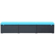 vidaXL Powder-Coated Steel Sun Lounger in Black/Blue