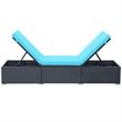 vidaXL Powder-Coated Steel Sun Lounger in Black/Blue
