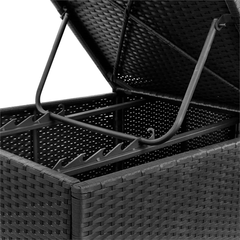 vidaXL Powder-Coated Steel Sun Lounger in Black/Blue