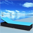 vidaXL Powder-Coated Steel Sun Lounger in Black/Blue