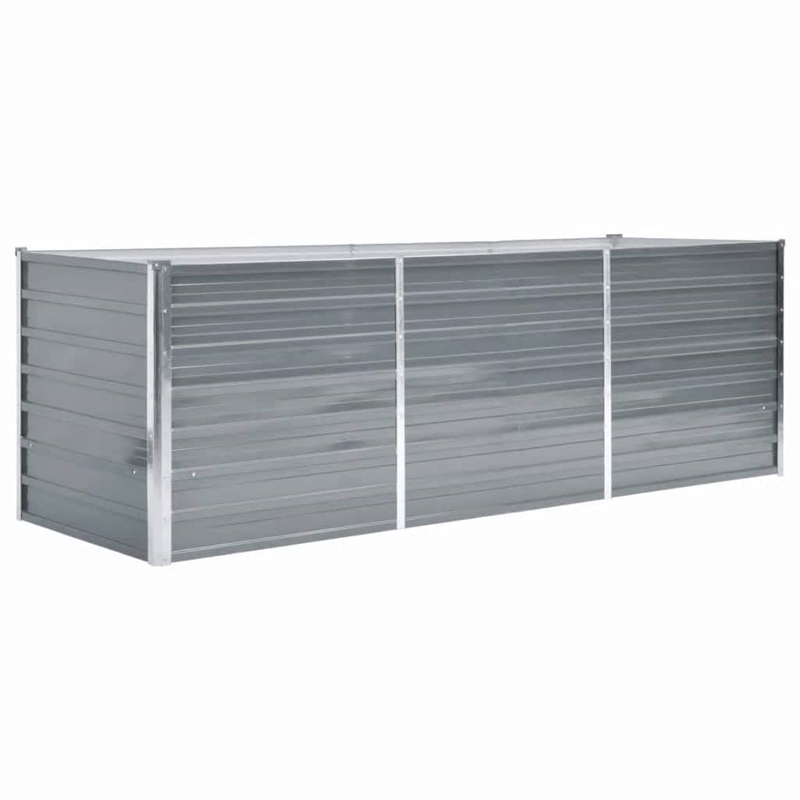 vidaXL Steel Raised Garden Bed in Gray
