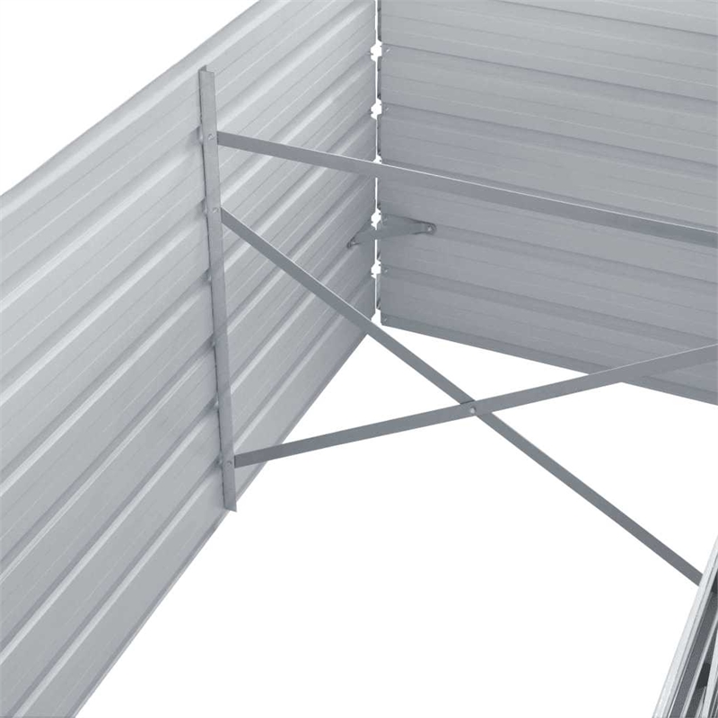 vidaXL Steel Raised Garden Bed in Gray