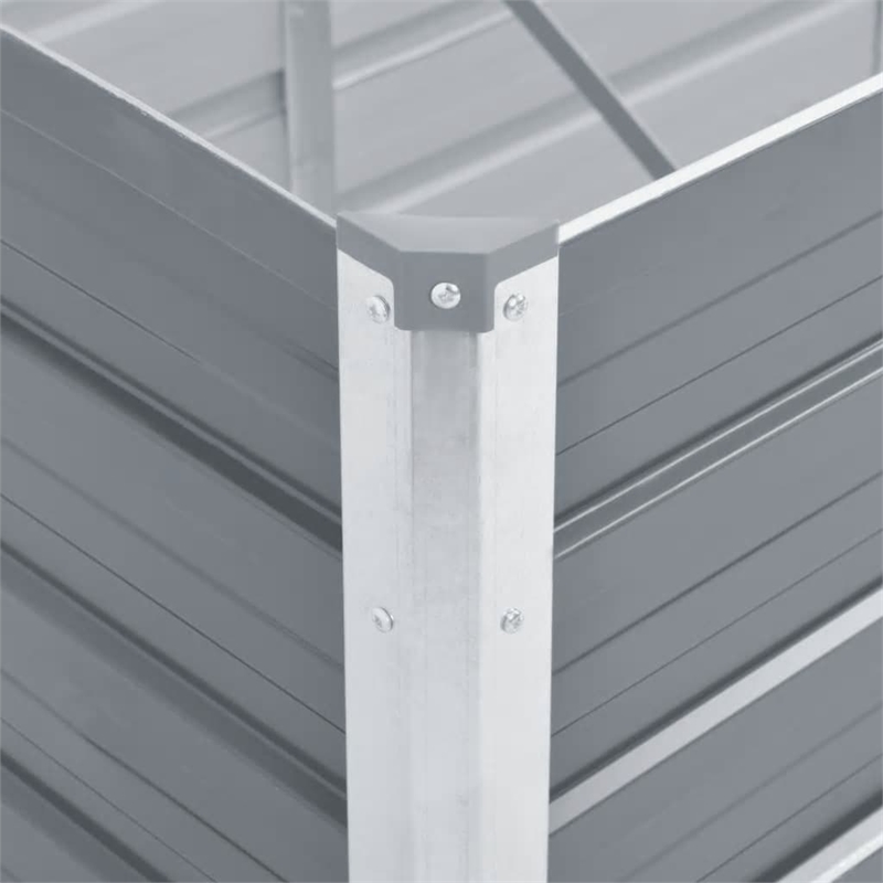 vidaXL Steel Raised Garden Bed in Gray