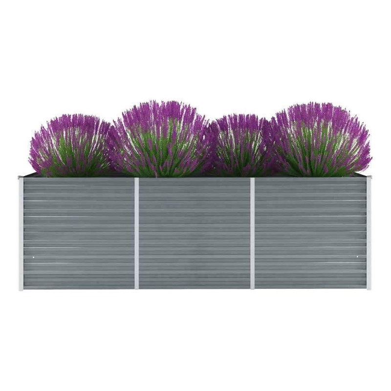 vidaXL Steel Raised Garden Bed in Gray