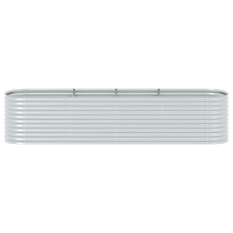 vidaXL Large Galvanized Steel Raised Garden Bed in Silver