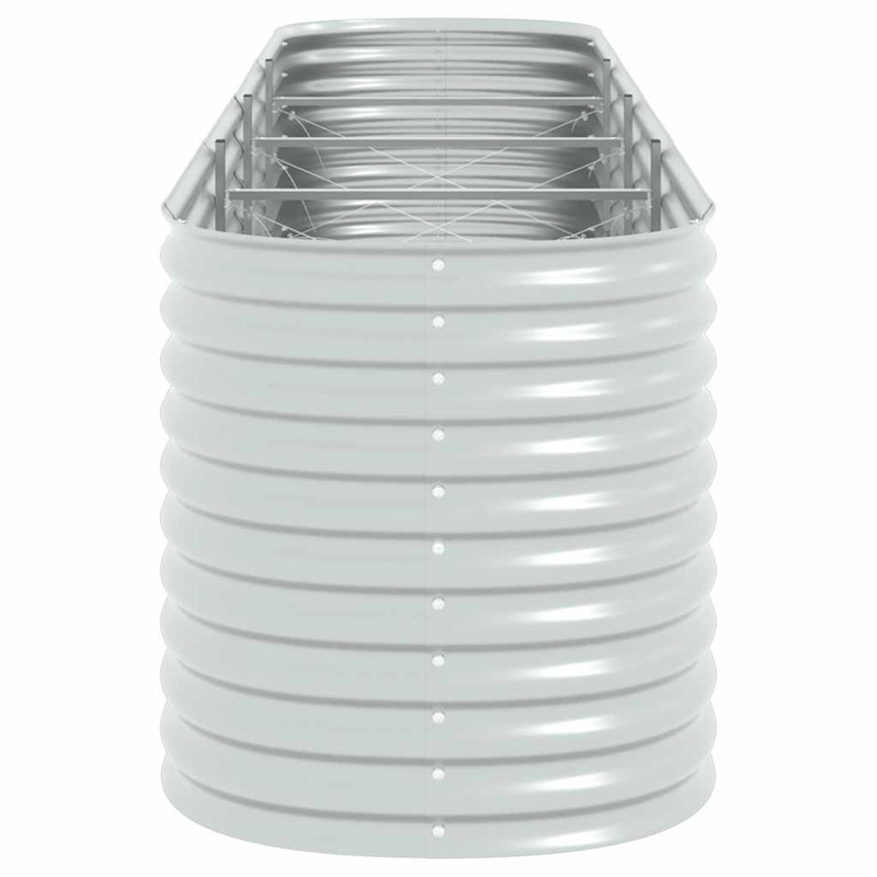 vidaXL Large Galvanized Steel Raised Garden Bed in Silver