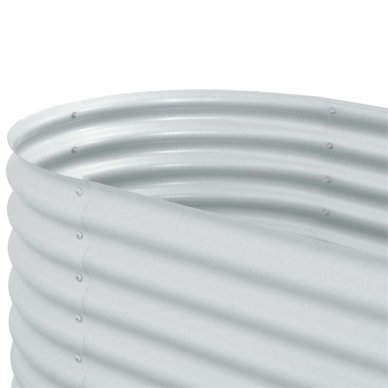 vidaXL Large Galvanized Steel Raised Garden Bed in Silver
