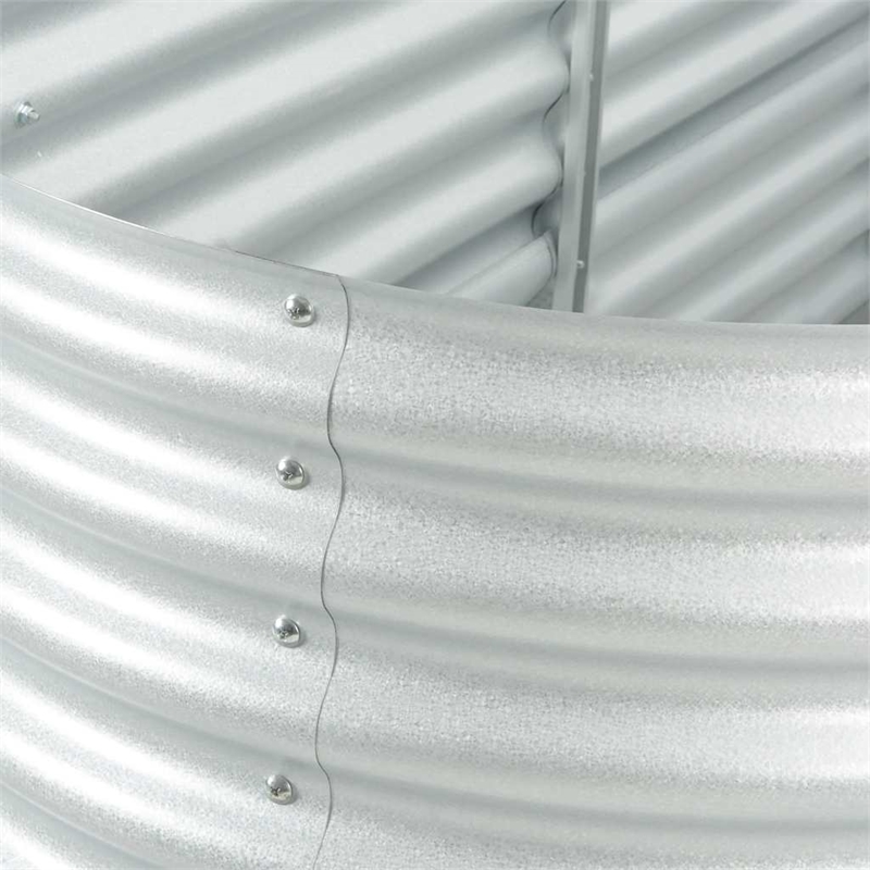 vidaXL Large Galvanized Steel Raised Garden Bed in Silver
