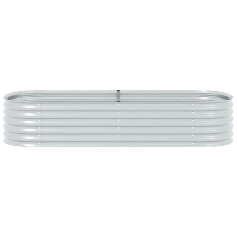 vidaXL Large Galvanized Steel Raised Garden Bed in Silver