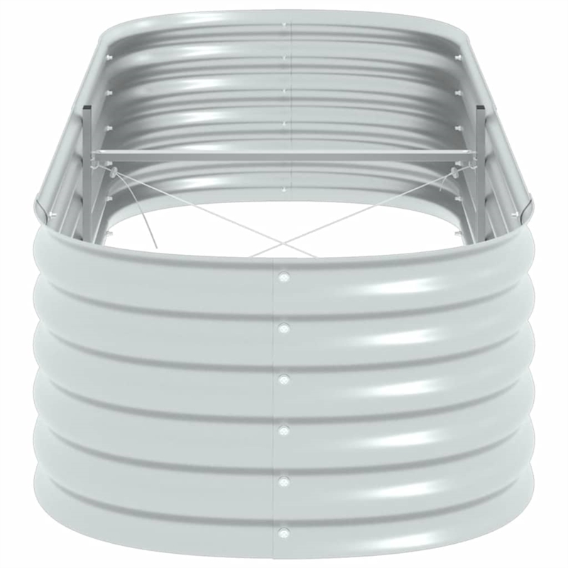 vidaXL Large Galvanized Steel Raised Garden Bed in Silver