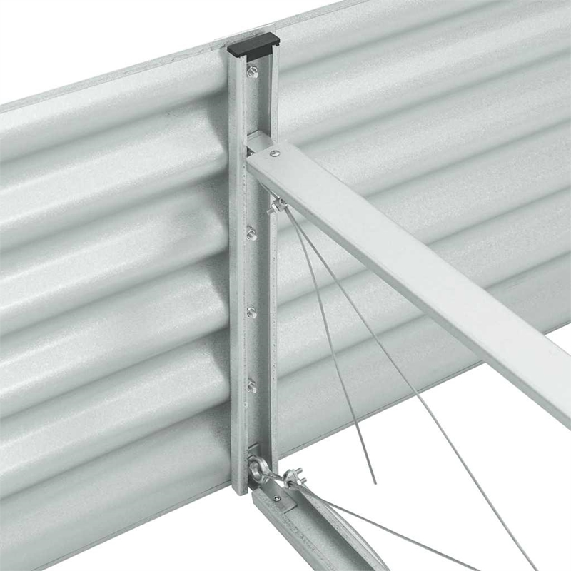 vidaXL Large Galvanized Steel Raised Garden Bed in Silver