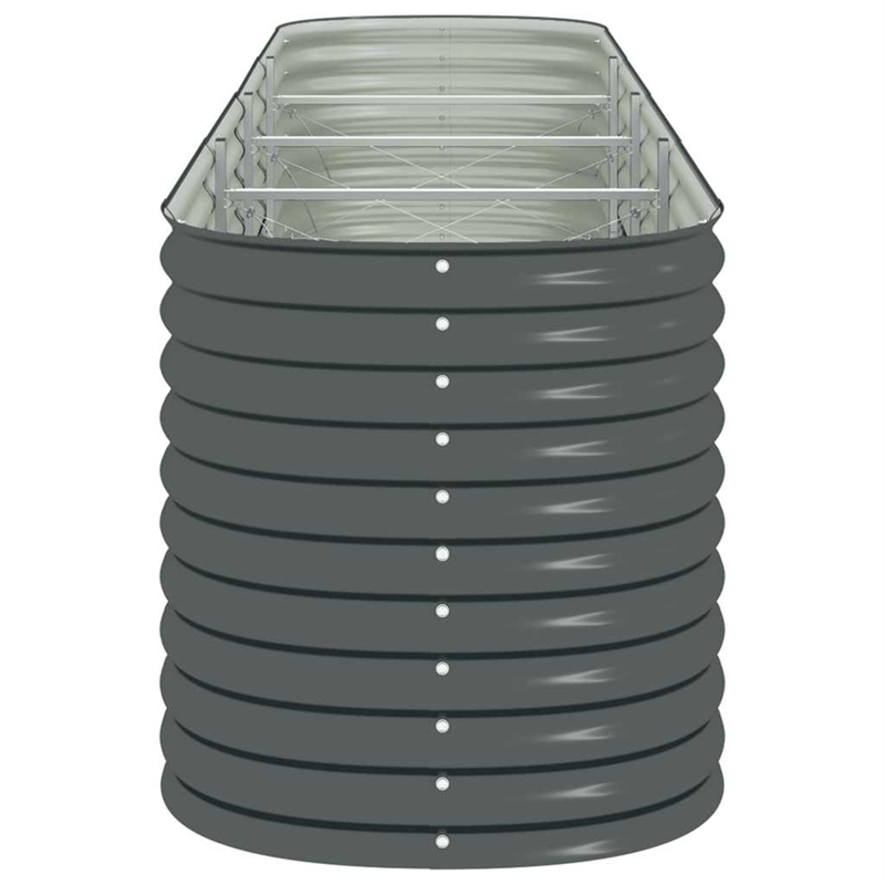 vidaXL Galvanized Steel Raised Garden Bed in Gray